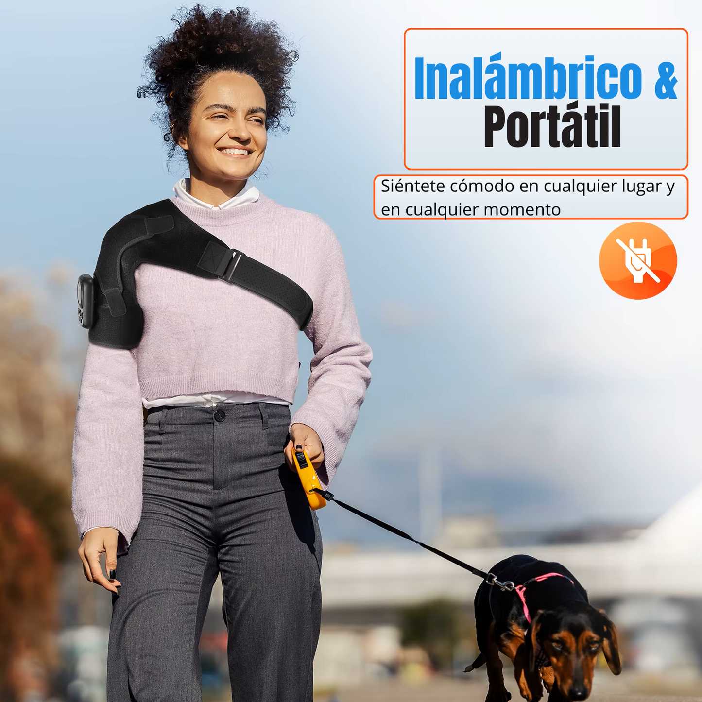 Soporte de Hombro Inalámbrico con Calefacción y Masajeador.